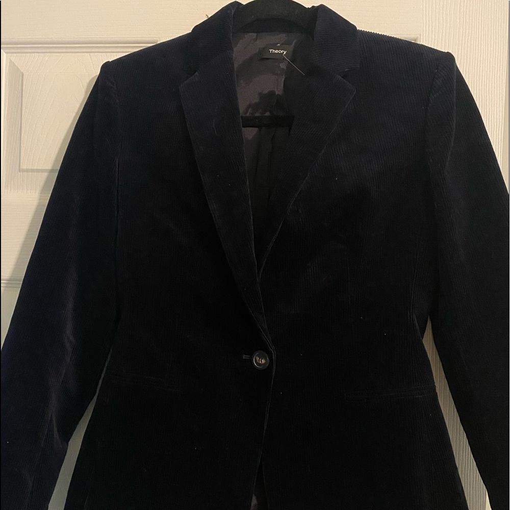 Navy Woman’s Theory Corduroy Blazer